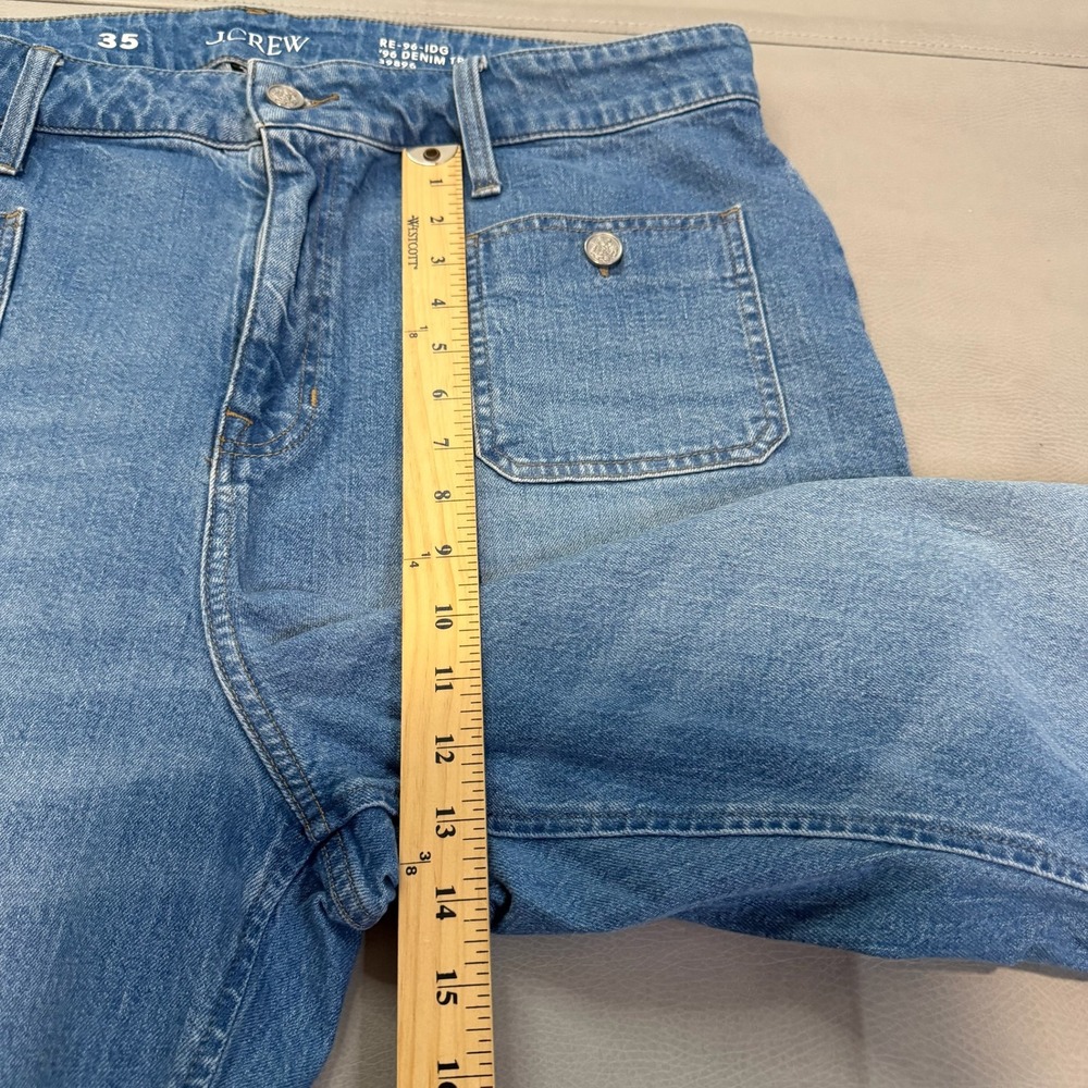 J Crew High-Rise 96 Jean Wide Bell Bottom Flare Med Stretch Wash Women 35-5120 - Picture 7 of 12